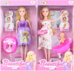 Zwangere pop met baby en accessoires