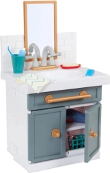 Kinderbadkamerwastafel met spiegel en accessoires