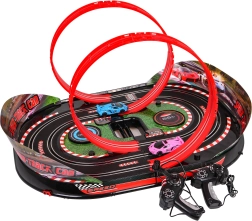 Opvouwbare racebaan Speed Track met 2 loopings voor kinderen 6+, handmatige bediening en licht- en geluidseffecten