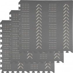 Schuimmat HUMBI 180 × 60 cm, grote waterdichte puzzel, veilig, 3 stuks, grijs boho