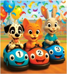 Houten puzzel Gelukkige race 20 stukjes WOODEN CITY