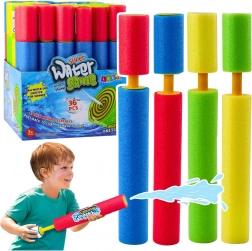 Kleurig schuim-waterpistool met pompje 30 cm