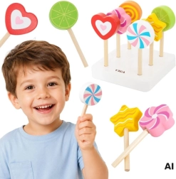 Viga houten lollyset met standaard voor kinderen 18m+