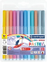 CENTROPEN pastel viltstiften, 12 kleuren – pastel