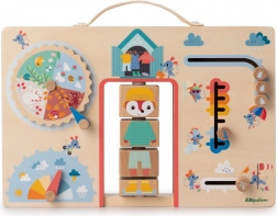 Lilliputiens houten activitypaneel – aankleden volgens het weer met vosje Alice