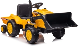Elektrische kindertractor met aanhanger geel