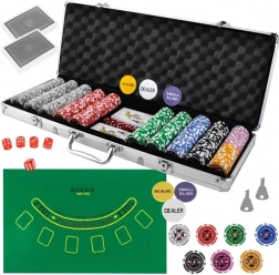 Pokerset 500 fiches in aluminiumkoffertje