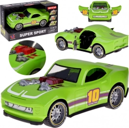 Sportief raceautootje met licht en geluid, met openslaande deuren