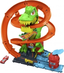 Hot Wheels City gedraaide baan Brandweerkazerne met T‑rex