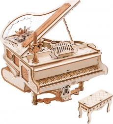 Houten muziekdoos Magische piano