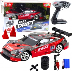 Race-RC auto voor driften, rood-zwart, 30 km/u, 1:16
