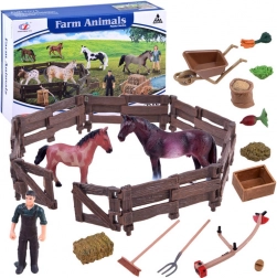 Set boerderijpaardenfiguren – Omheinde weide