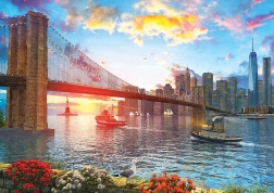 Puzzle ART PUZZLE zonsondergang in New York 1000 stukjes