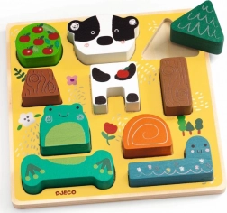 Djeco Puzz & Match Happy Dieren houten puzzel voor de allerkleinsten