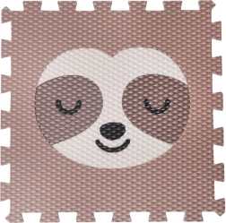 Minideckfloor luiaard, bruin met crèmekleurige luiaard