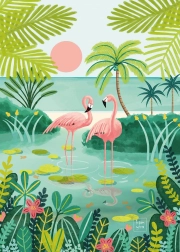 Pieces & Peace puzzel flamingo’s 500 stukjes
