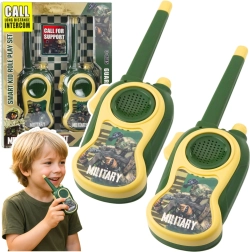 Kinderwalkietalkies MILITARY met bereik tot 300 m – set van 2 stuks