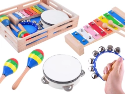 Houten muziekinstrumentenset voor kinderen 4 in 1