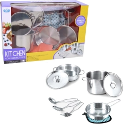 Roestvrijstalen keukenset voor kinderen - 9 stuks