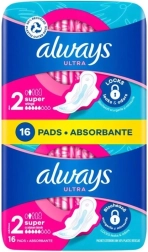 Always Ultra Day Super maandverband met vleugels, 16 stuks