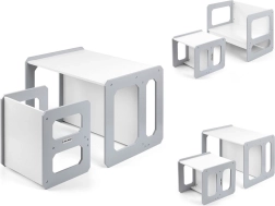 Milly Mally Stella 3-in-1 kindermeubelset tafel en stoel, grijs