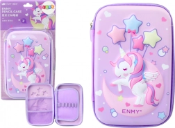 Grote 3D etui Eenhoorn, paars 23 × 15 × 5 cm