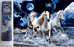 Creatieve set diamond painting Witte hengsten 30x40cm