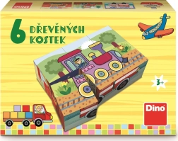 Dino afbeeldingsblokjes Vervoermiddelen, 6 blokjes