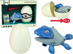Set dinosaurus mosasaurus met ei DIY met schroevendraaier – blauw