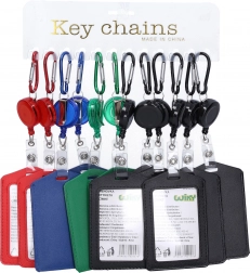 Naamlabel voor sleutels met roller en karabijnhaak