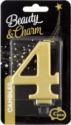 Taartkaars goud nummer 4