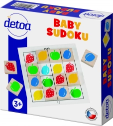 Kindersudoku van houten stukjes