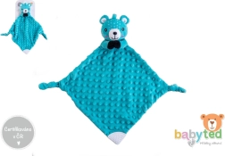 pluche knuffeldoekje met beertje en bijtring BABYTED 25 × 25 cm