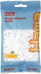 Strijkkralen wit 5 mm, 1000 stuks