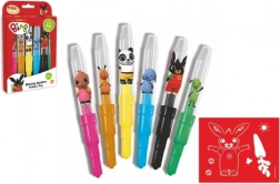 Blaasstiften BING met sjablonen, 6 kleuren