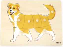 Houten Montessori-inlegpuzzel hond VIGA