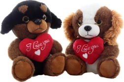 Pluchen hondje met hartje 21 cm