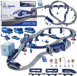 Grote elektrische treinbaan POLITIE 92-delig ZA4436