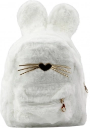 Witte kinder rugzak met konijnenoren en decoratieve snorharen