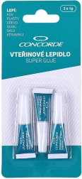 Secondelijm CONCORDE 3×1 g – universele sneldrogende lijm