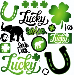 Opstrijkbare stickers klavertje – klein vel