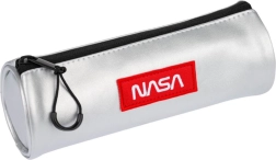 Zilveren etui voor pennen met NASA-logo