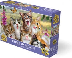 3D-puzzel Lachende katten, 100 stukjes