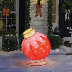 Lichtdecoratie kerstbal met 60 LED's, rood