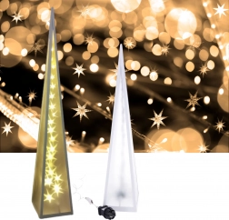 Piramide met draaiende LED-sterren 12*12*45cm