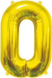 Folieballon cijfer 0 goud 85 cm GoDan