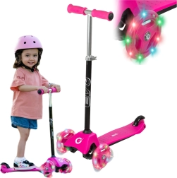 EVO Light Up Mini Cruiser roze driewielige kinderscooter met verlichte wielen