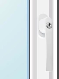 Raamkruk met sleutelslot – wit