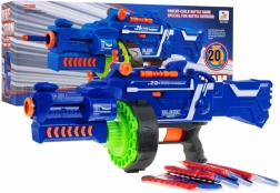 Halfautomatische kinderblaster BLAZE STORM 6+ met trommelmagazijn en 20 foam pijltjes