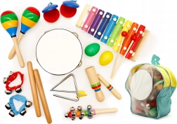 Muziekset met 10 kinderinstrumenten met rugzak ECOTOYS